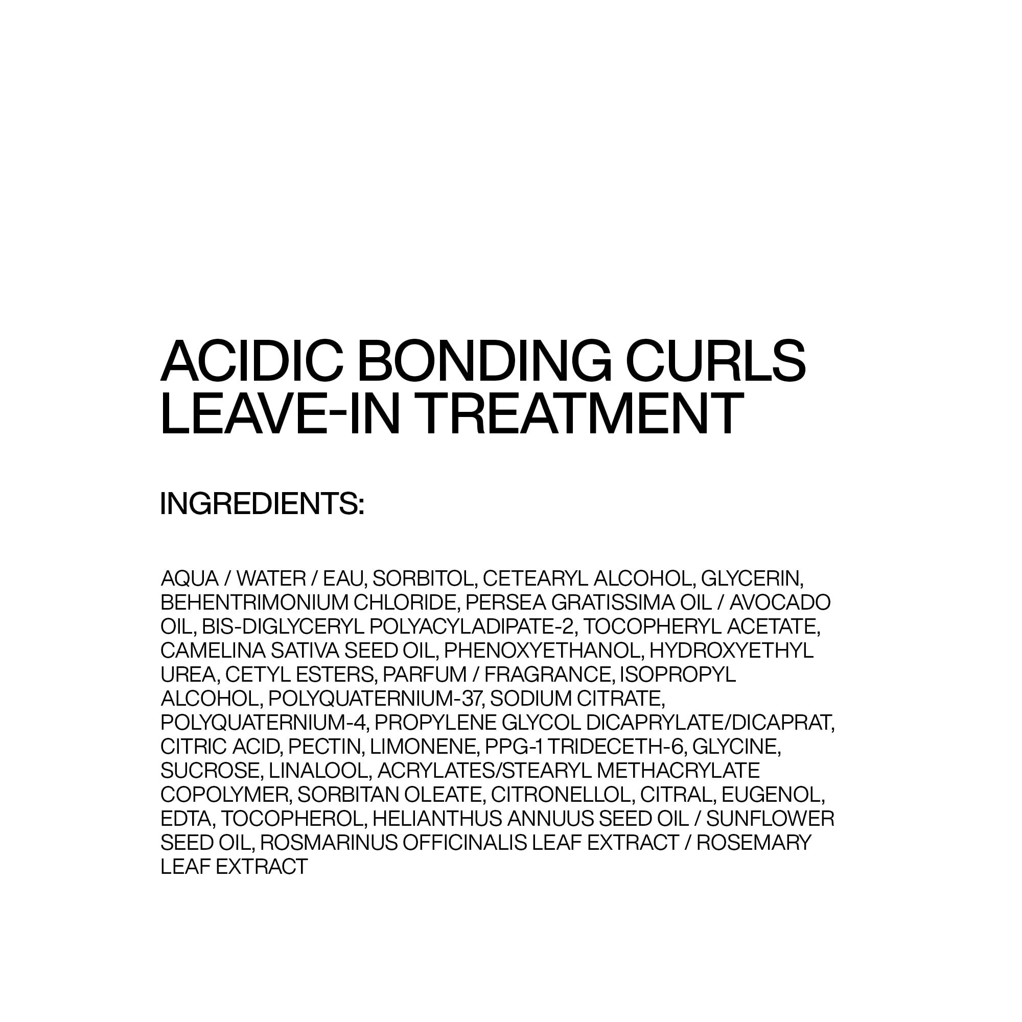 Acidic Bonding Curls Silicone-free Leave in Treatment